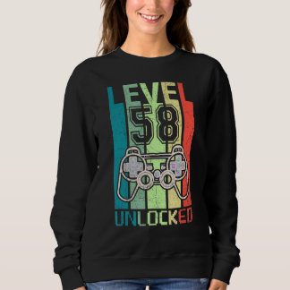 Level 58 Unlock Video Gamer 58. Geburtstags-T-Shir Sweatshirt