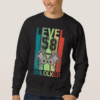 Level 58 Unlock Video Gamer 58. Geburtstags-T-Shir Sweatshirt