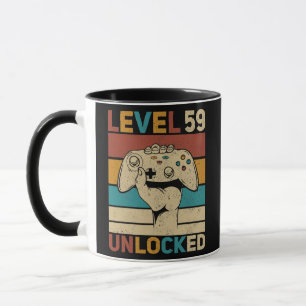 Level 59 Unlocked 59th Birthday 59 Years Old Tasse