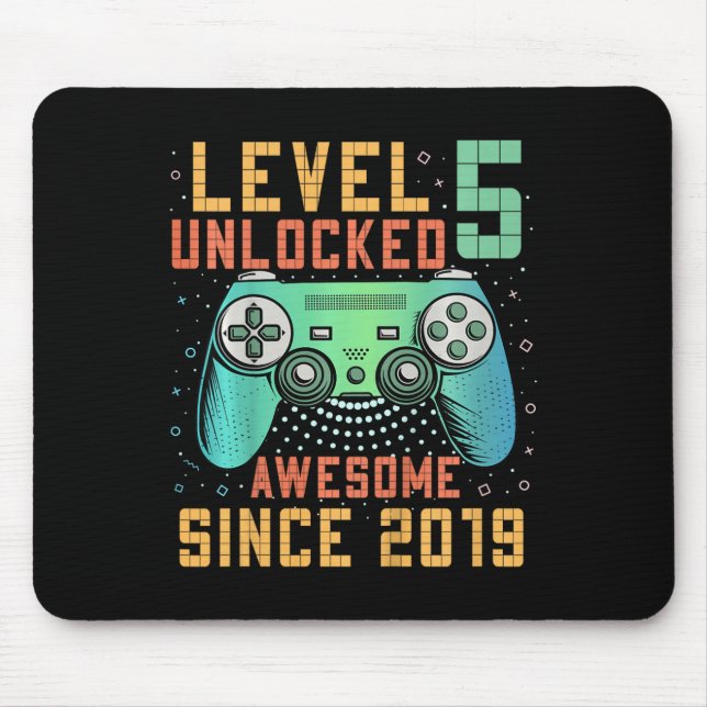 Level 5 freigeschaltet 5. Geburtstag Geschenke für Mousepad (Vorne)