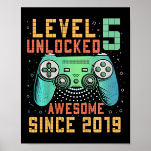 Level 5 freigeschaltet 5. Geburtstag Geschenke für Poster