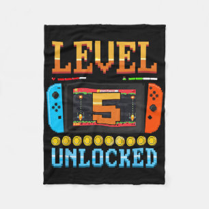 Level 5 freigeschaltet 5. Geburtstags-Shirt Videos Fleecedecke