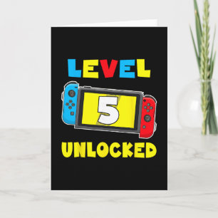 Level 5 freigeschaltet 5. Geburtstags-Shirt Videos Karte