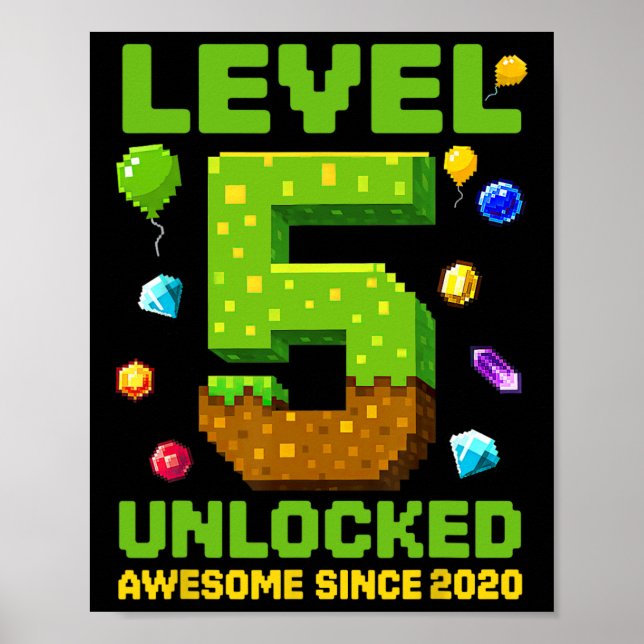 Level 5 freigeschaltet Großartig seit dem Pixel-Ge Poster (Vorne)