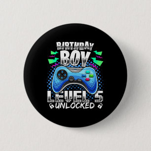 Level 5 freigeschaltet Videospiel 5. Geburtstag Ga Button