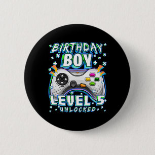 Level 5 freigeschaltet Videospiel 5. Geburtstag Ga Button