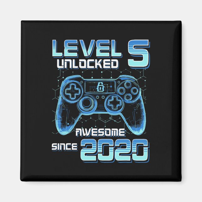 Level 5 freigeschaltet Videospielparty 6. Geburtst Magnet (Vorne)