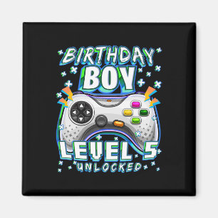 Level 5 Unlock Video Game 5. Geburtstag Gamer Boy Magnet