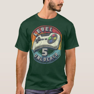 Level 5 Unlock Video Game 5. Geburtstag Gamer Boy T-Shirt