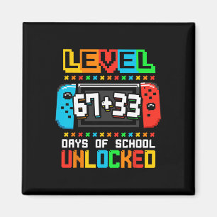 Level 67 33 Glücklich 100 Tage Schule Vollendet Lu Magnet