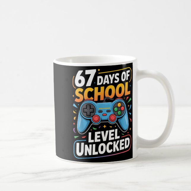 Level 67 Days Of School Unlocked Boys 67th Day Of  Kaffeetasse (Rechts)