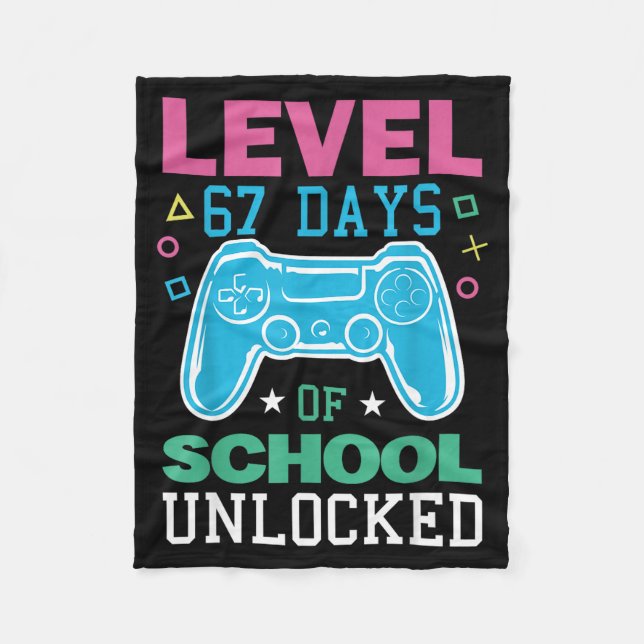 Level 67 Days Of School Unlocked Funny 6 7 Meme Ga Fleecedecke (Vorderseite)