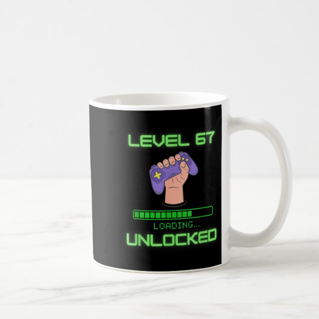Level 67 Freigeschaltet Gaming 6-7 Schule Meme Sec Kaffeetasse (Rechts)