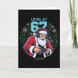 Level 67 Gamer Weihnachtsmann Gaming Weihnachten L Karte