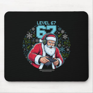 Level 67 Gamer Weihnachtsmann Gaming Weihnachten L Mousepad