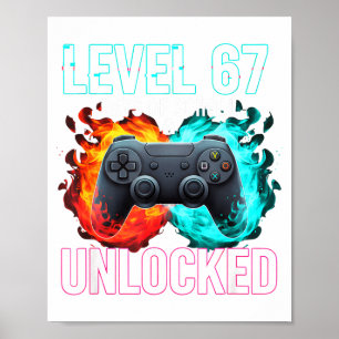 Level 67. Schultag freigeschaltet Gamer Videospiel Poster