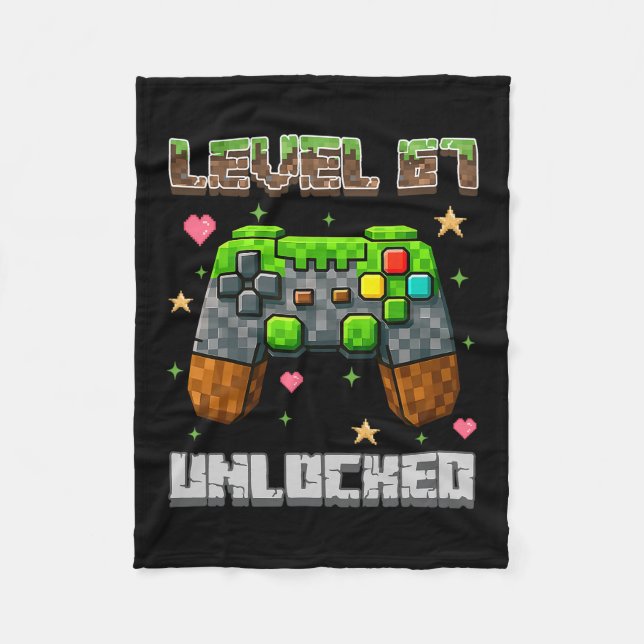 Level 67 Unlocked Gaming School Meme Six Seven Boy Fleecedecke (Vorderseite)