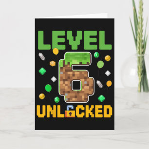 Level 6 freigeschaltet 6. Geburtstag Gaming Jungen Karte
