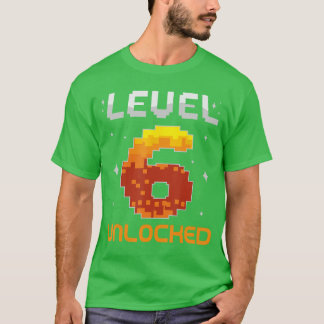 Level 6 freigeschaltet 6. Geburtstag Si Jahre alte T-Shirt
