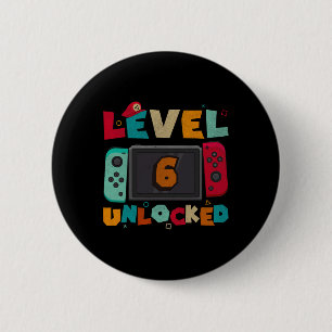 Level 6 freigeschaltet Gaming-Geburtstag Jungen Ki Button
