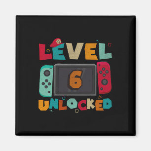 Level 6 freigeschaltet Gaming Geburtstag Jungen Ki Magnet