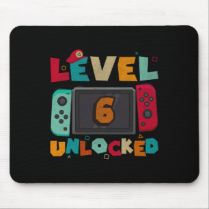 Level 6 freigeschaltet Gaming Geburtstag Jungen Ki Mousepad