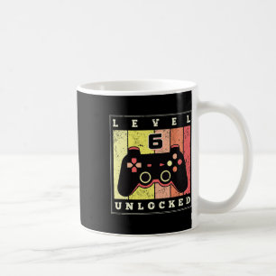 Level 6 freigeschaltet Lustiger Gamer 6. Geburtsta Kaffeetasse