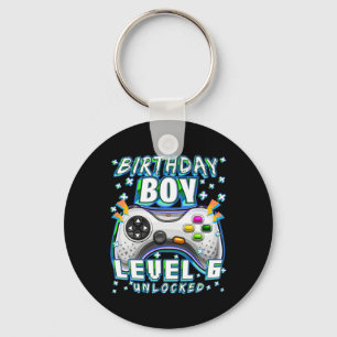 Level 6 Unlock Video Game 6. Geburtstag Gamer Boy Schlüsselanhänger