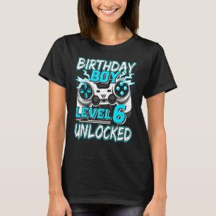 Level 6 Unlock Video Game 6. Geburtstag Gamer Boy T-Shirt