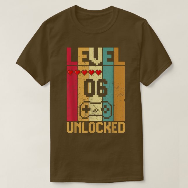 Level 6 Unlocked Awesome 2016 Video Game 6th Birth T-Shirt (Design vorne)