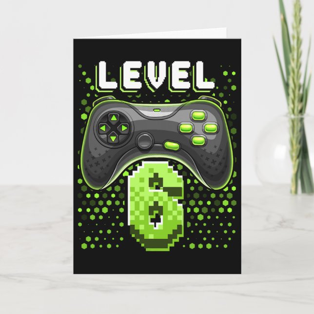 Level 6 Videospiel-Controller 6. Geburtstag Gamer  Karte (Vorderseite)