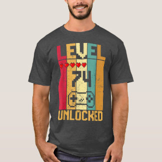 Level 74 Unlocked Awesome 1948 Video Game 74th Bir T-Shirt