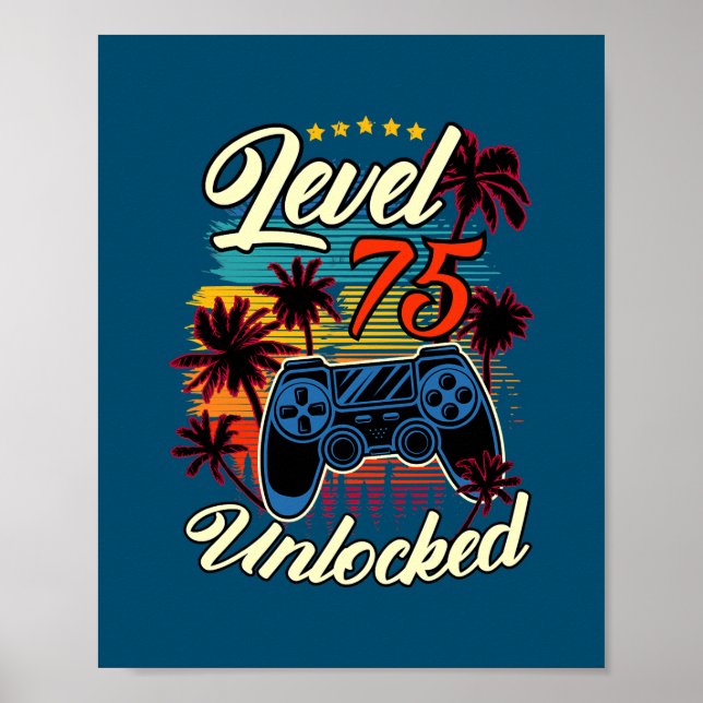 Level 75 Unlocks Videospiel 75. Geburtstag Poster (Vorne)