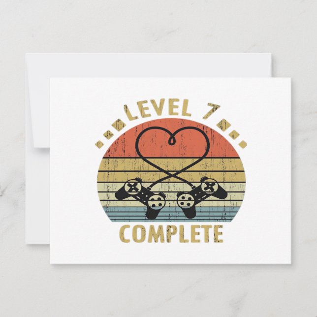 Level 7 Complete - 7. Hochzeitsjubiläum Geschenk V Einladung (Vorderseite)