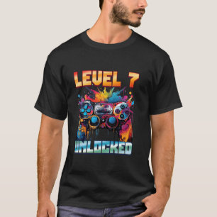 Level 7 freigeschaltet 7. Geburtstag Jungen Kinder T-Shirt