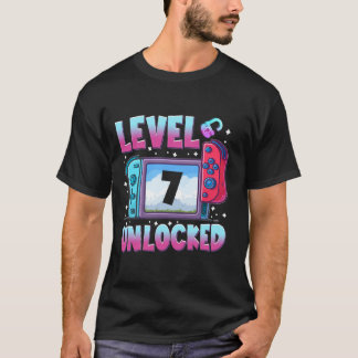 Level 7 freigeschaltet 7. Geburtstag Jungen Kinder T-Shirt