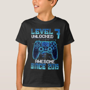 Level 7 freigeschaltet 7. Geburtstag Jungen Videos T-Shirt