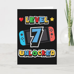 Level 7 freigeschaltet 7. Geburtstag Kinder Videos Karte
