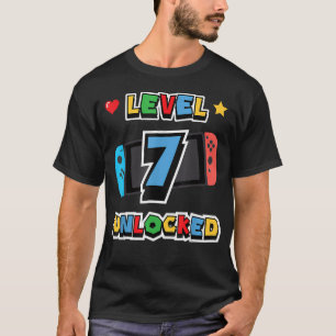 Level 7 Freigeschaltet 7. Geburtstag Videospiel 7 T-Shirt