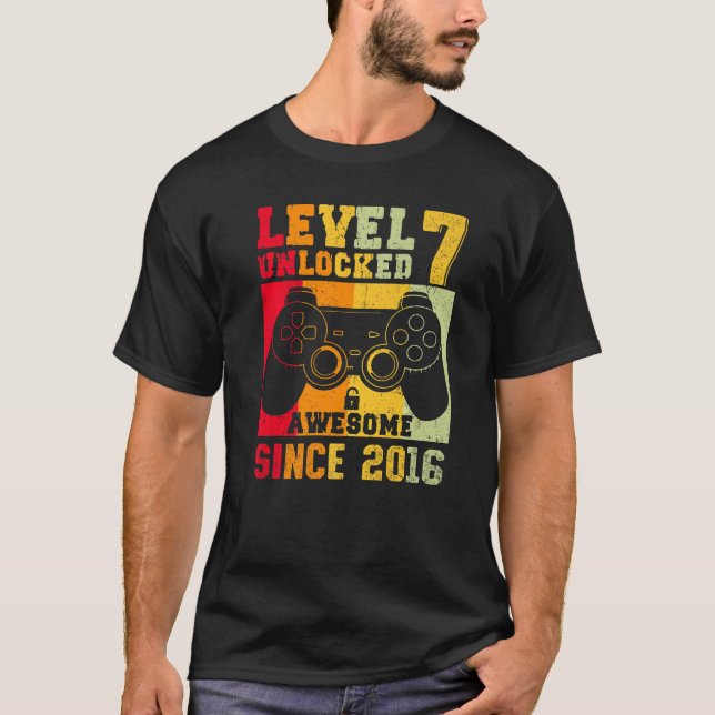 Level 7 freigeschaltet Awesome 2016 Videospiel 7.  T-Shirt (Vorderseite)