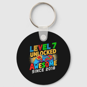 Level 7 freigeschaltet Awesome seit dem 7. Geburts Schlüsselanhänger