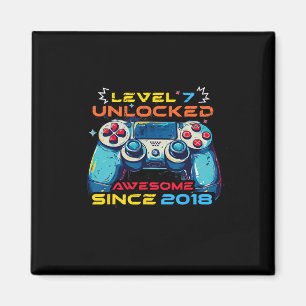Level 7 freigeschaltet Gamer 7. Geburtstag Shirt J Magnet