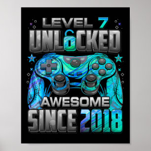 Level 7 freigeschaltet Großartig seit dem 7. Gebur Poster