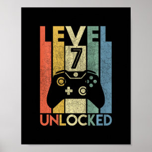 Level 7 freigeschaltet Lustiges Videospieler 7. Ge Poster