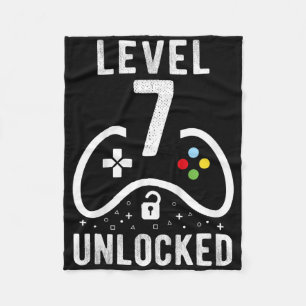 Level 7 freigeschaltet Videospiel 7. Geburtstagsge Fleecedecke