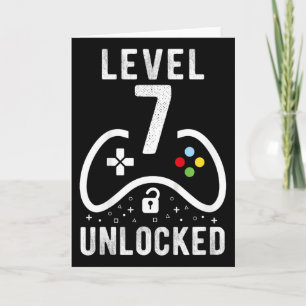 Level 7 freigeschaltet Videospiel 7. Geburtstagsge Karte