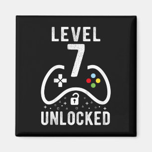 Level 7 freigeschaltet Videospiel 7. Geburtstagsge Magnet