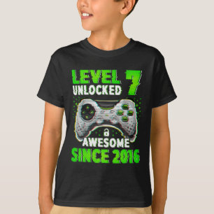 Level 7 freigeschaltet Videospiel 7 Jahre alter Ju T-Shirt