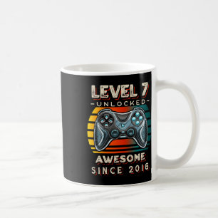 Level 7 freigeschaltet Videospiel Sieben 7. Geburt Kaffeetasse
