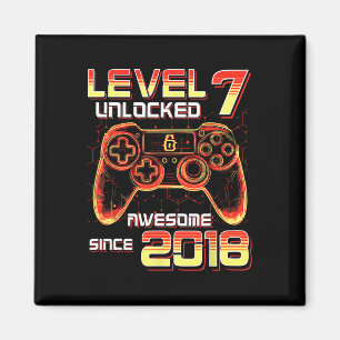 Level 7 freigeschaltet Videospielparty 7. Geburtst Magnet